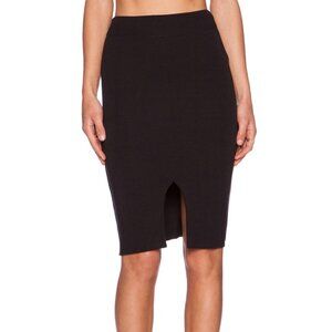 Revolve LNA Harley Skirt Pencil Mini Black Slit High Rise Waist Bodycon Jersey